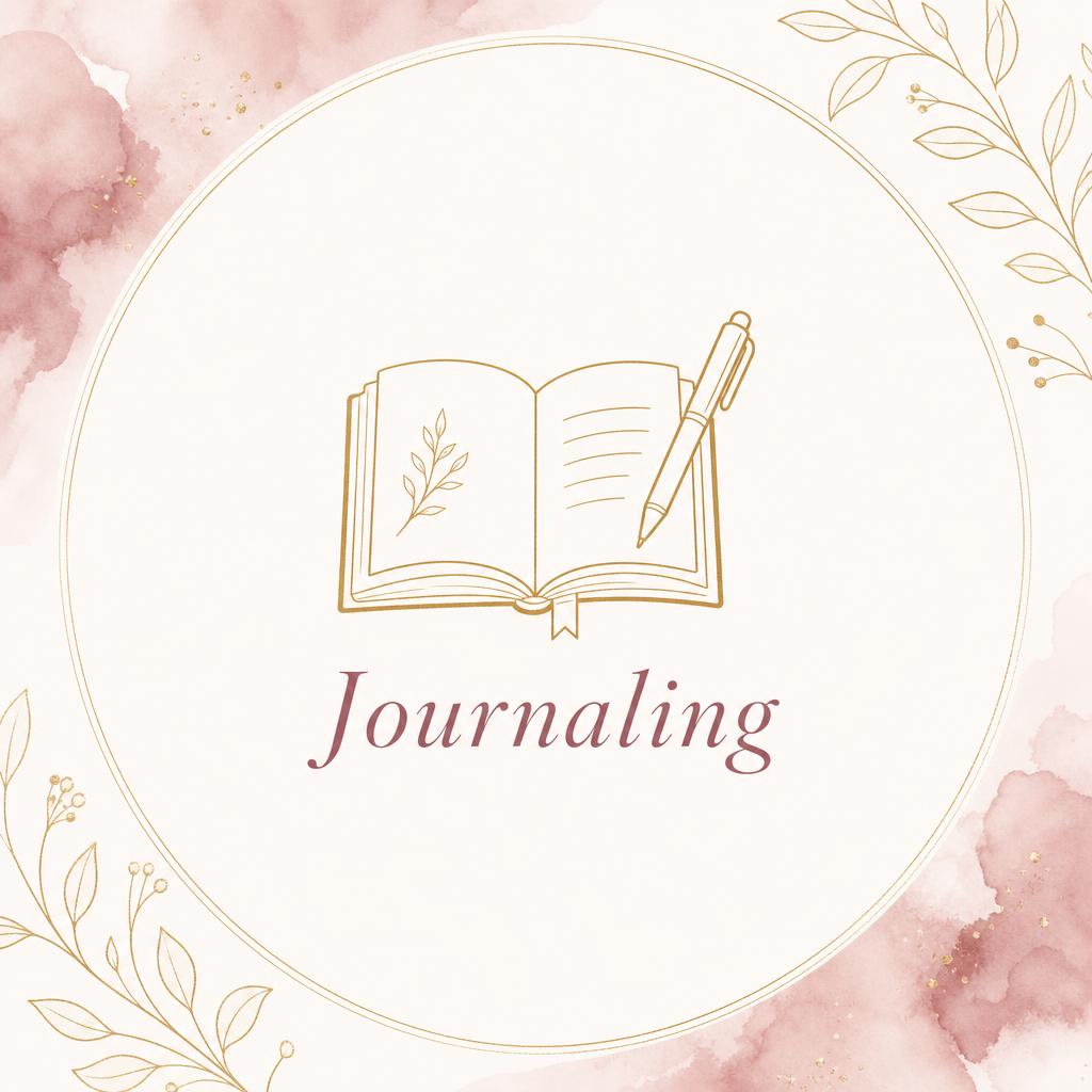A journal and pen resting in warm light