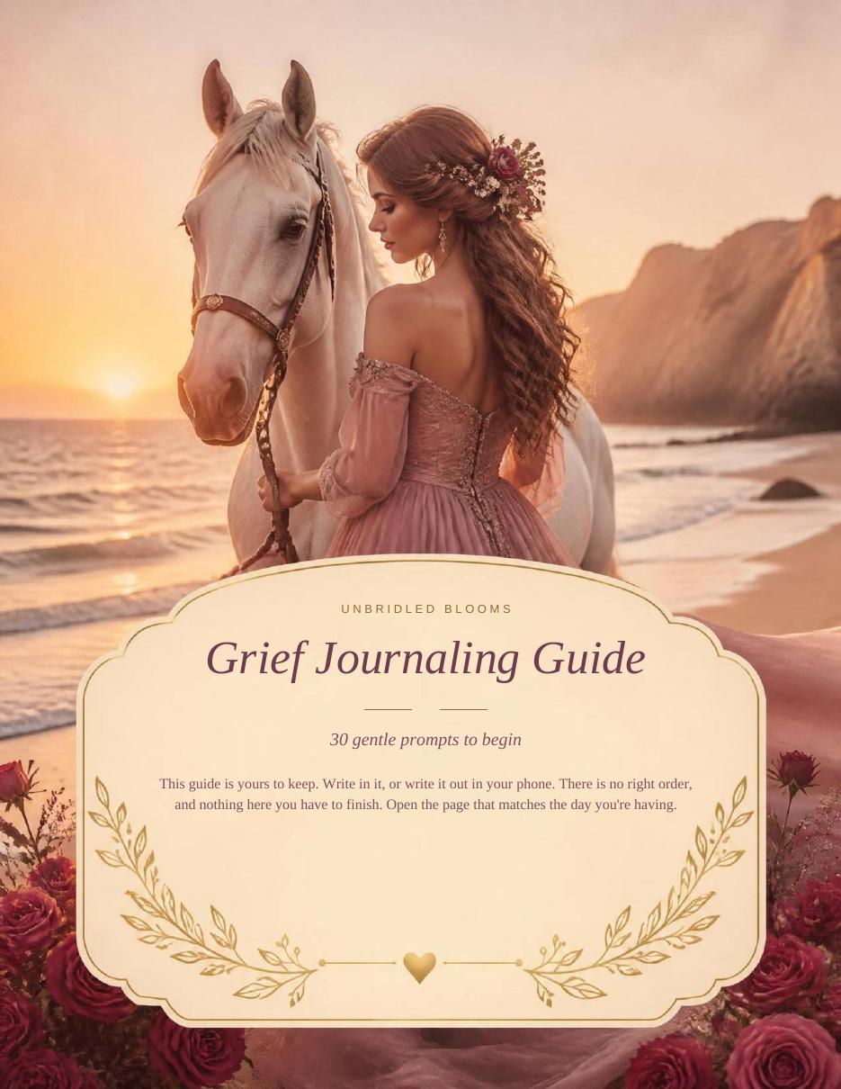 Cover of the free Grief Journaling Guide printable